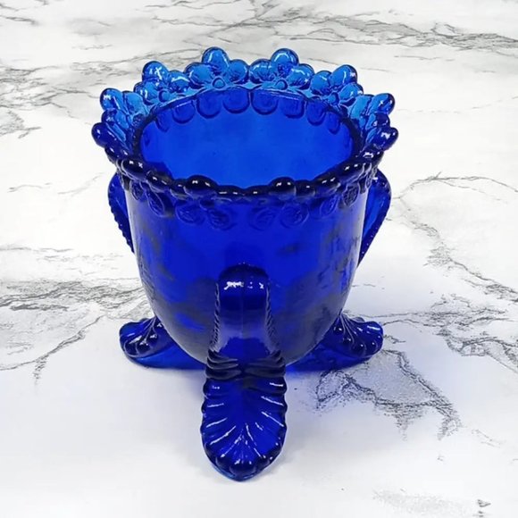 Degenhart Glass Forget Me Not Trinket Toothpick Paperweight Vtg - Picture 3 of 6